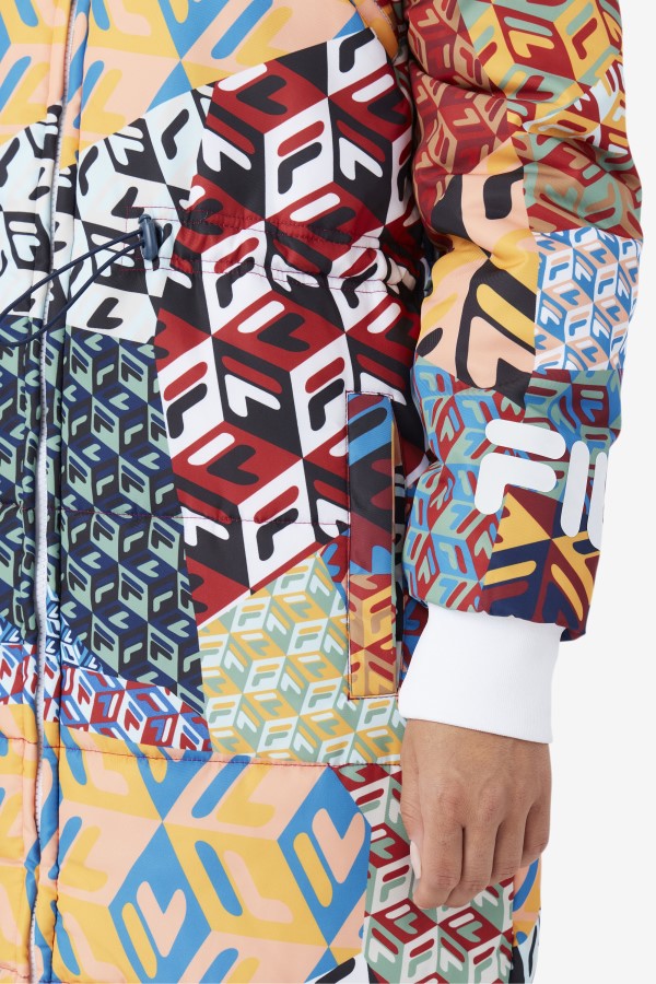 Ocean/Yellow/White Fila Joanna Allover Print Coat