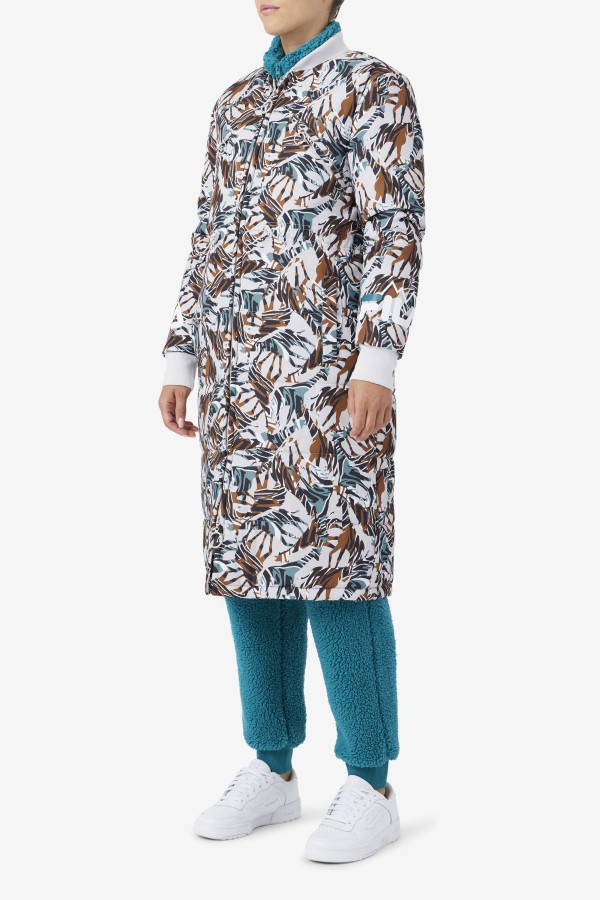 Fila Giraffe Print Paulana Giraffe Print Long Puffer Coat
