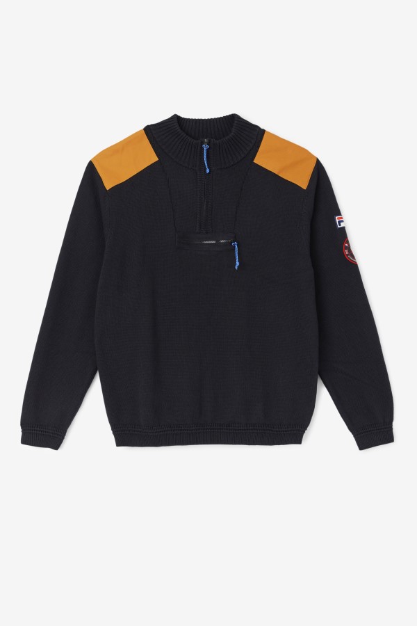 Black/Adobe Merkle 1/4 Zip Sweater Fila