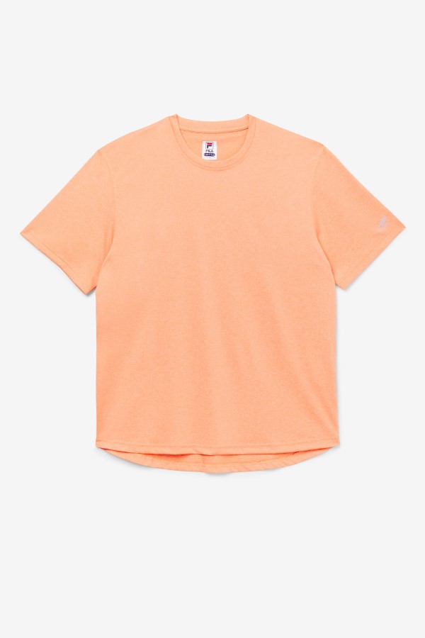 Orange Heather Pickleball Scallop Hem Crew Fila