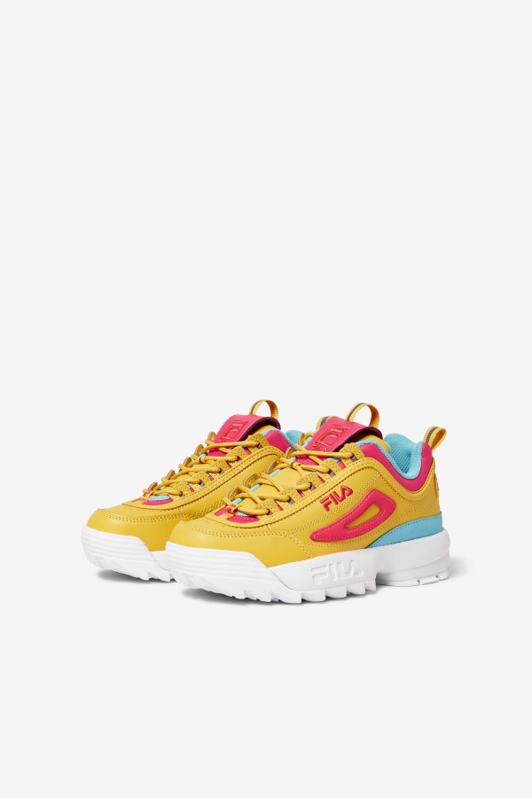 Fila Big Kids\' Disruptor 2 Premium Lemon/Diva Pink/Bluefish