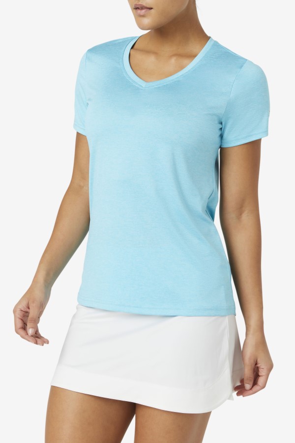 Fila Pickleball Silky V-Neck Bluefish Heather