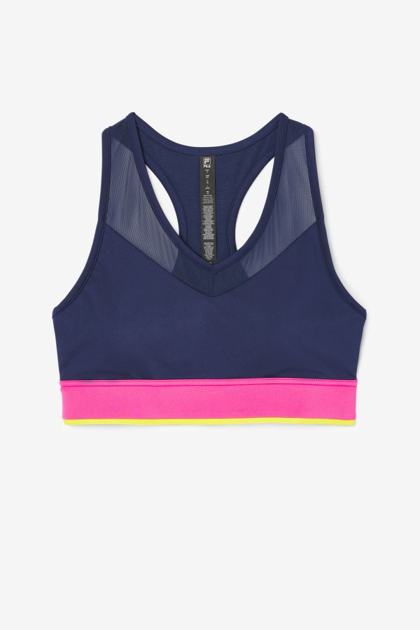 Uplift Racerback Bra Top Navy/Azalea/Sulphur Fila