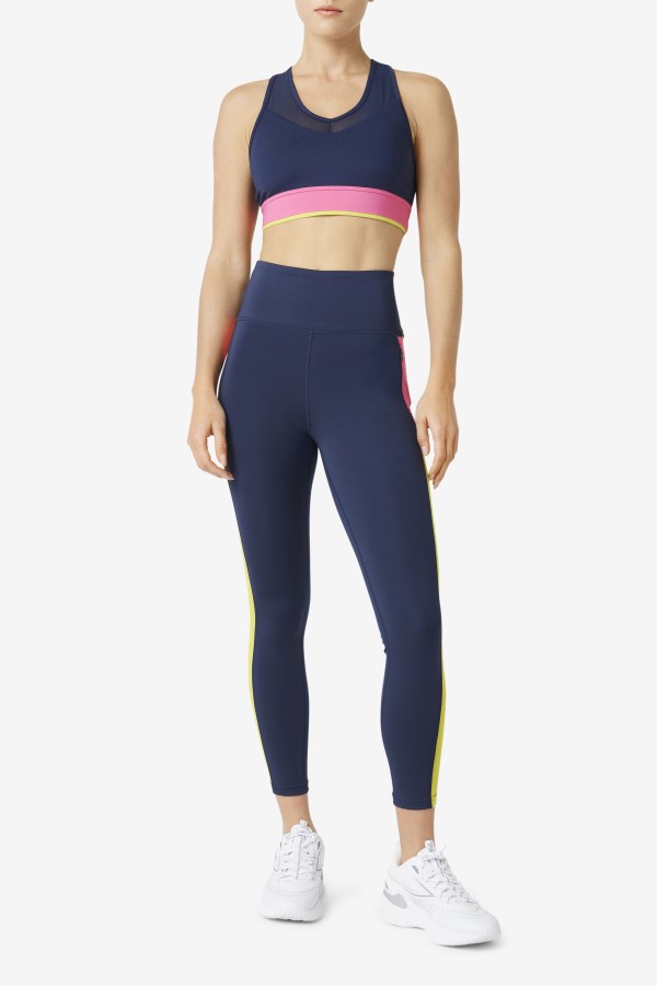 Uplift Racerback Bra Top Navy/Azalea/Sulphur Fila