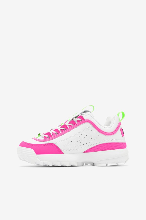 White/Pink/Green Fila Women\'s Disruptor 2 Premium