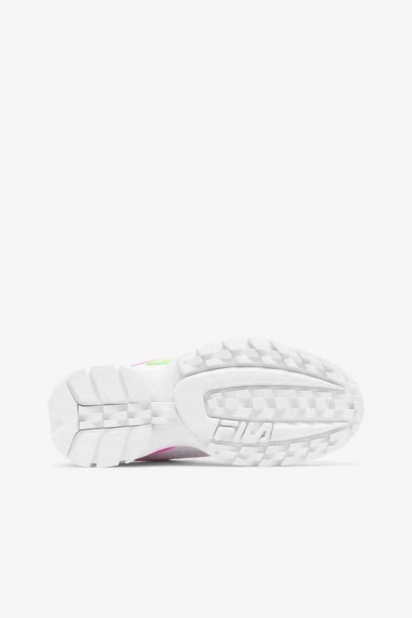 White/Pink/Green Fila Women\'s Disruptor 2 Premium