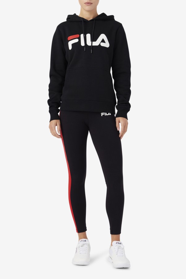 Lucy Hoodie Black/Gardenia/Red Fila