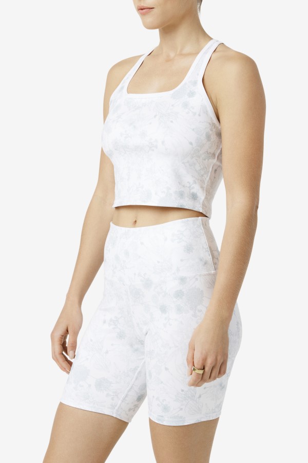 Zuri Reversible Crop Tank White Fila