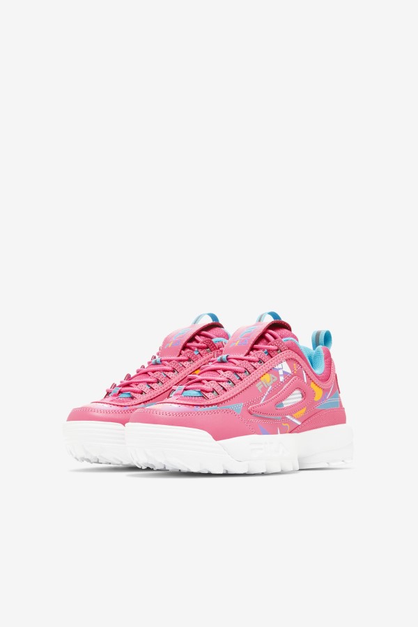 Big Kids\' Disruptor 2 Premium Fila Bubblegum/Blue/White