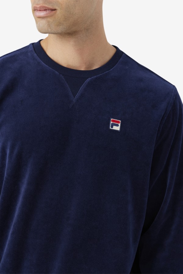 Fila Navy Earl Velour Crew