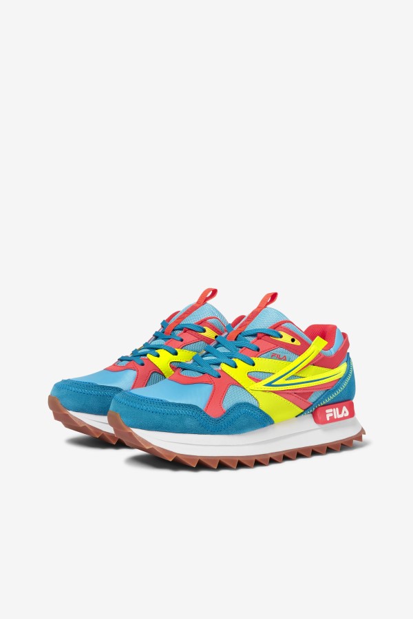 Women\'s Sandenal Orbit Fila Bluefish/Yellow/Fiery Coral