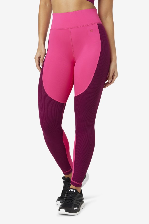 Fila Bright Pink/Magenta Purple Forza Textured Long Legging