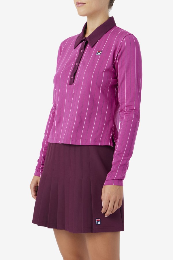 Fila Rouge/Potpourri/Grape Wine Jada Long Sleeve Polo