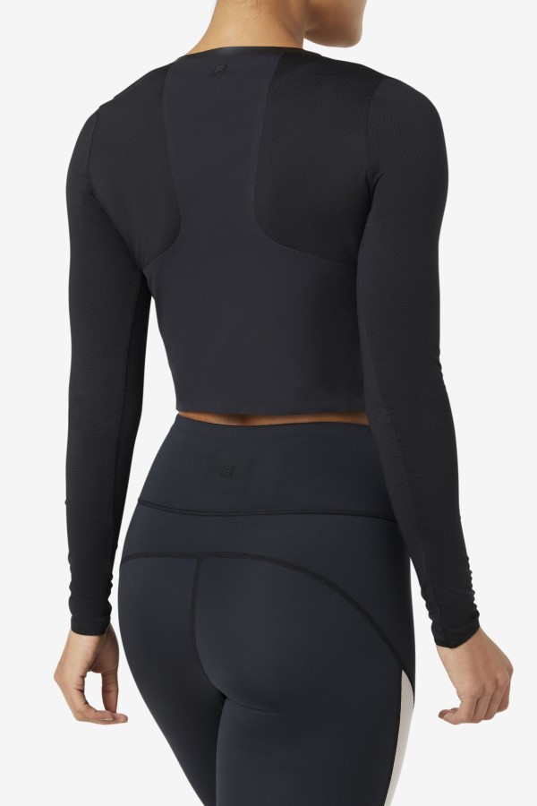 Uplift Long Sleeve Crop Top Black Fila