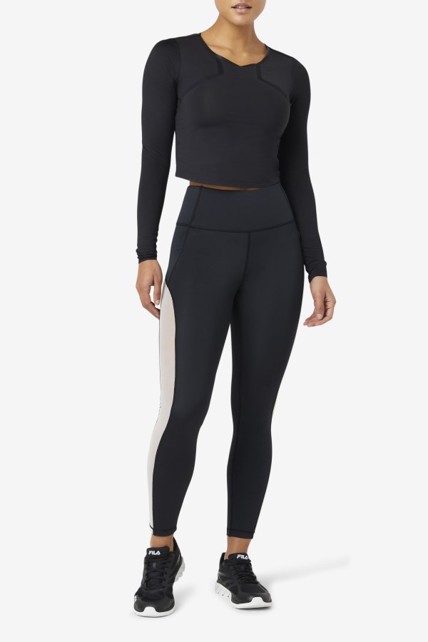 Uplift Long Sleeve Crop Top Black Fila