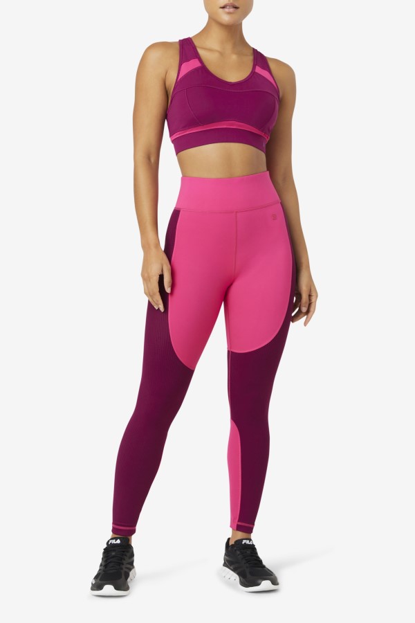 Mprpl/Ppck Fila Uplift Racerback Sports Bra