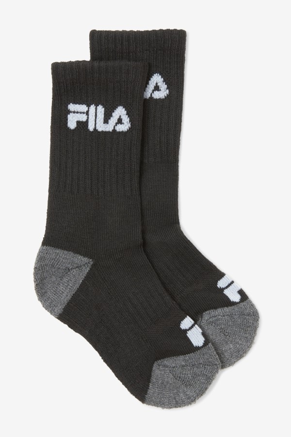 Black Fila Kids' Cushioned Crew Sock 6-Pack