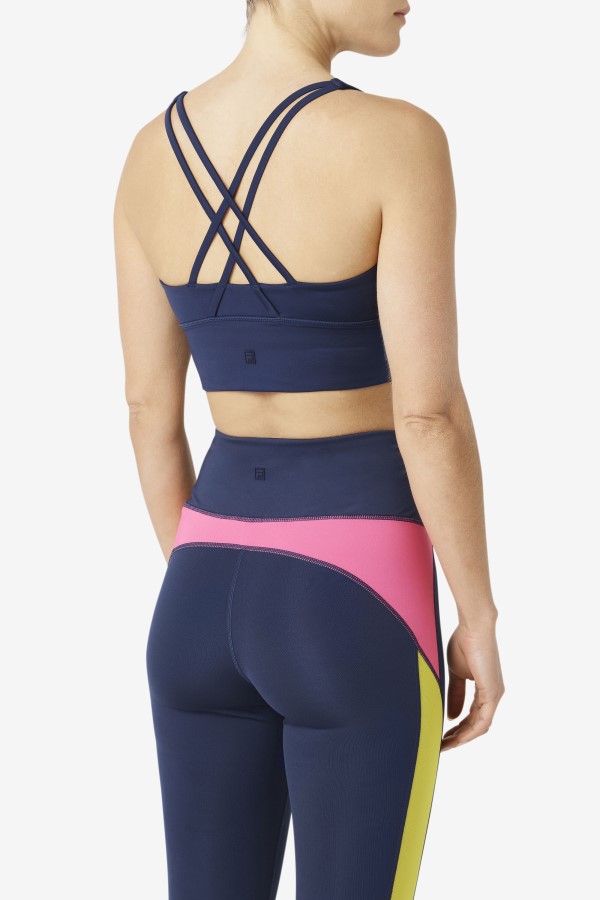 Uplift Cross Back Bra Top Navy Fila