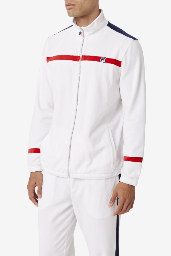 Ravid Velour Jacket Fila White/Red/Navy