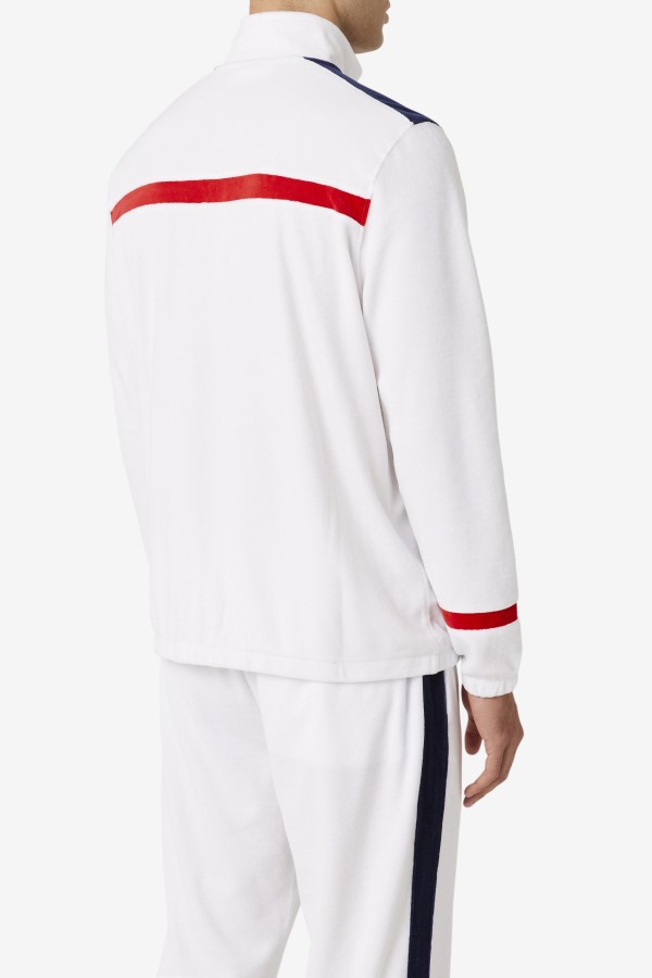 Ravid Velour Jacket Fila White/Red/Navy