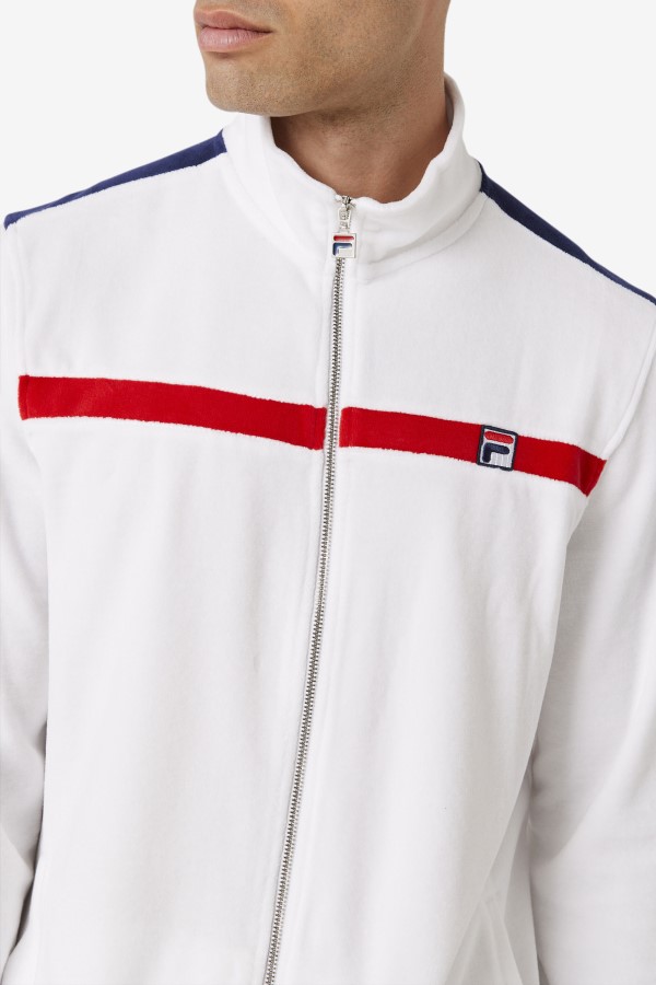 Ravid Velour Jacket Fila White/Red/Navy