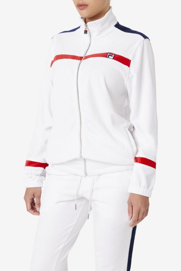 Ravid Velour Jacket Fila White/Red/Navy