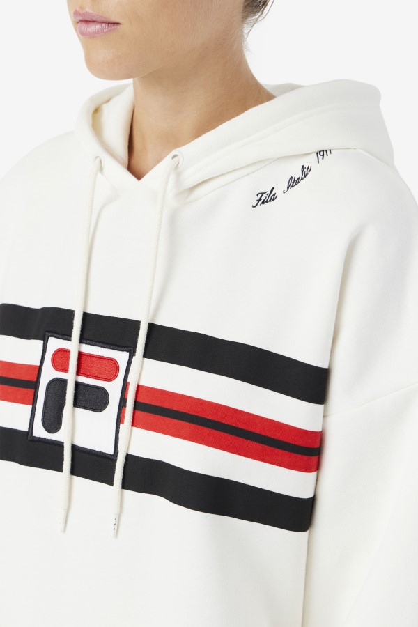 Stella Hoodie Dress Gardenia/Black/Red Fila