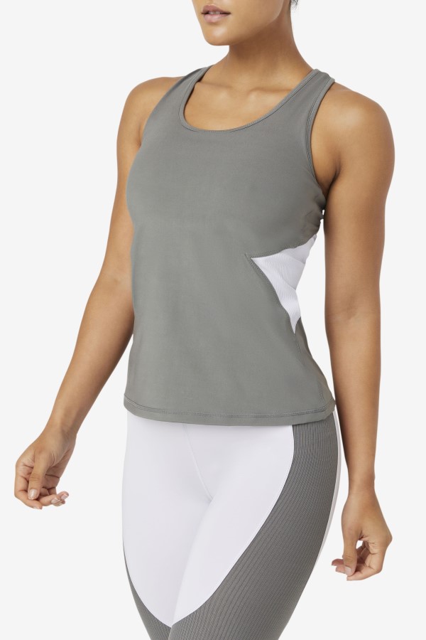 Fila Uplift Open Racerback Tank Top Gargoyle/Lavender Blue
