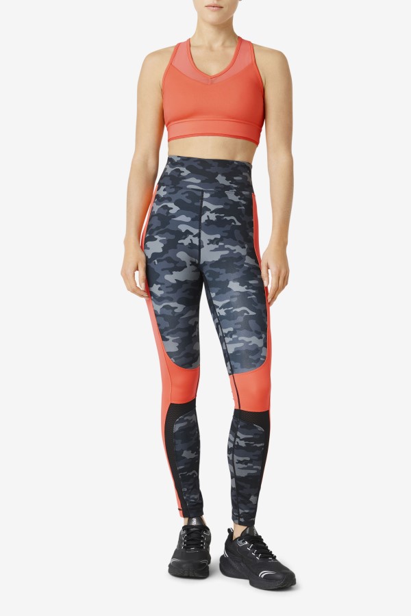Hot Coral Uplift Racerback Bra Top Fila