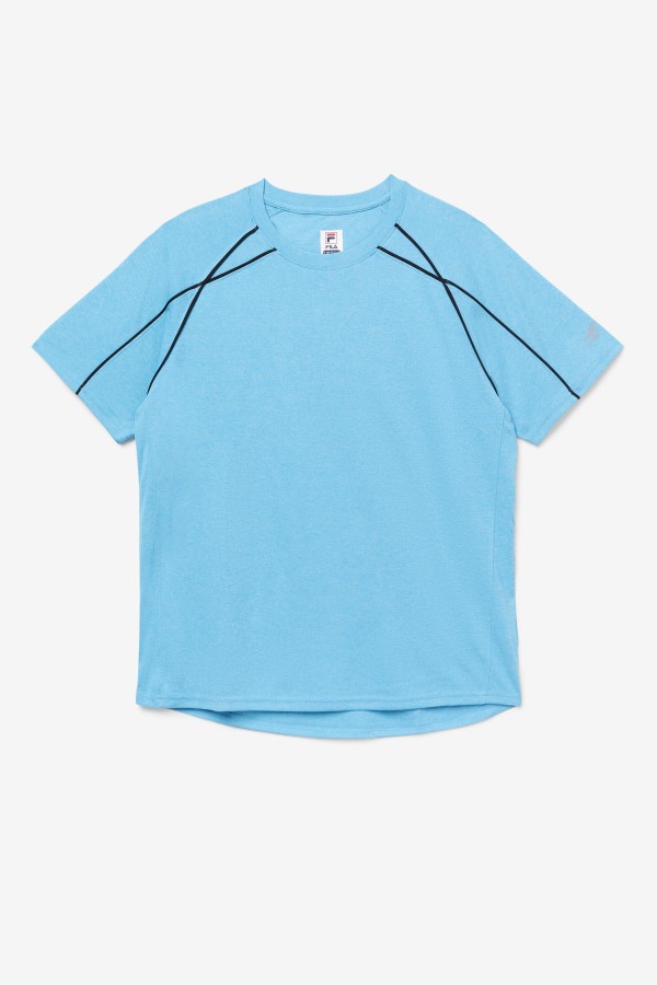 Fila Pickleball Short Sleeve Crew Caribbean Sea Heather/Black