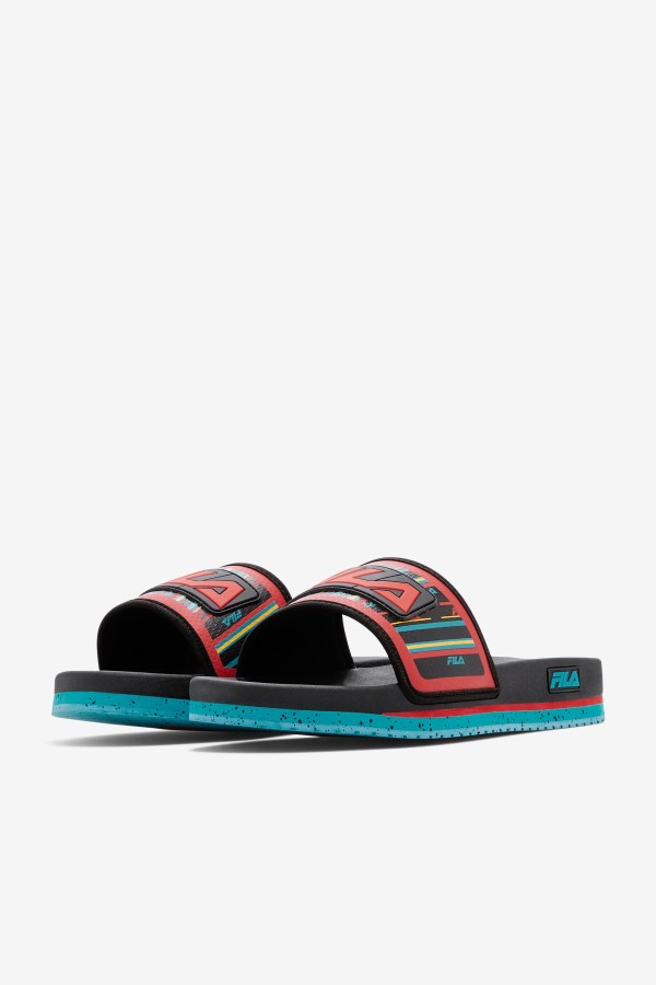 Fila Black/Capri Breeze/Red Men\'s Lunar Slide