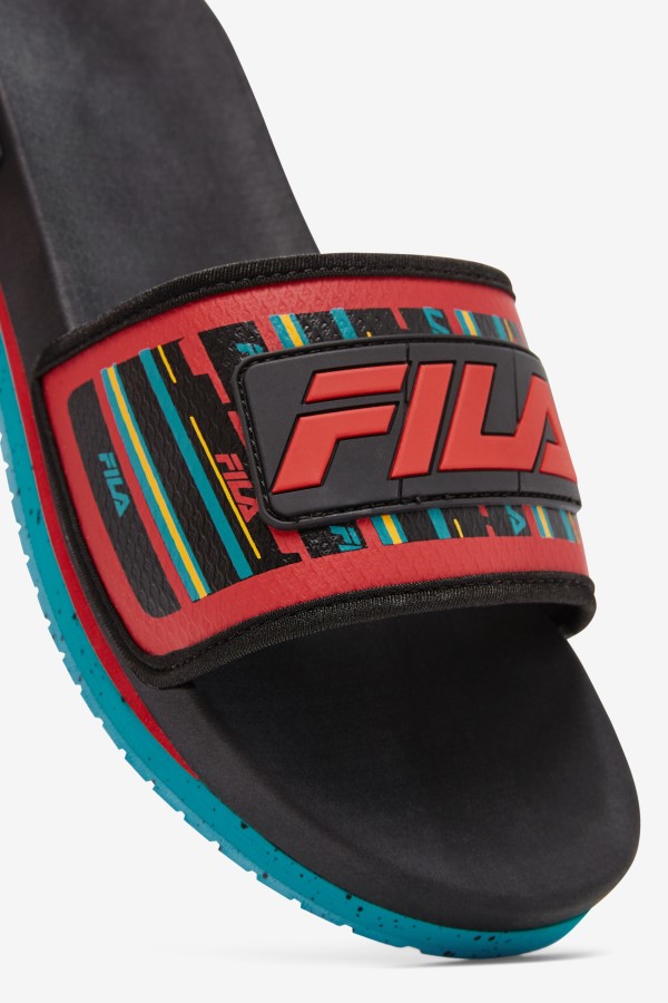 Fila Black/Capri Breeze/Red Men\'s Lunar Slide