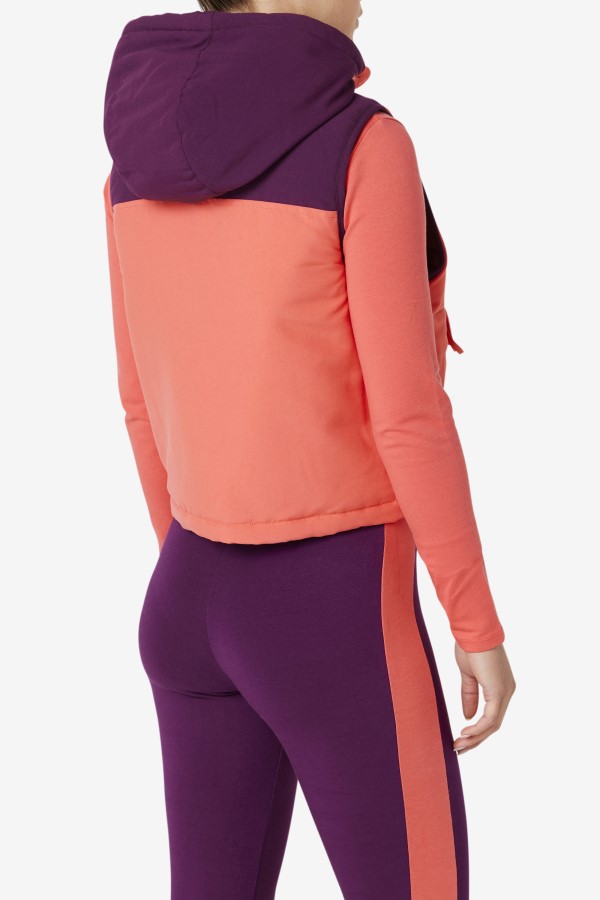 Nevaeh Half Zip Vest Fila Cayenne/Pickled Beet