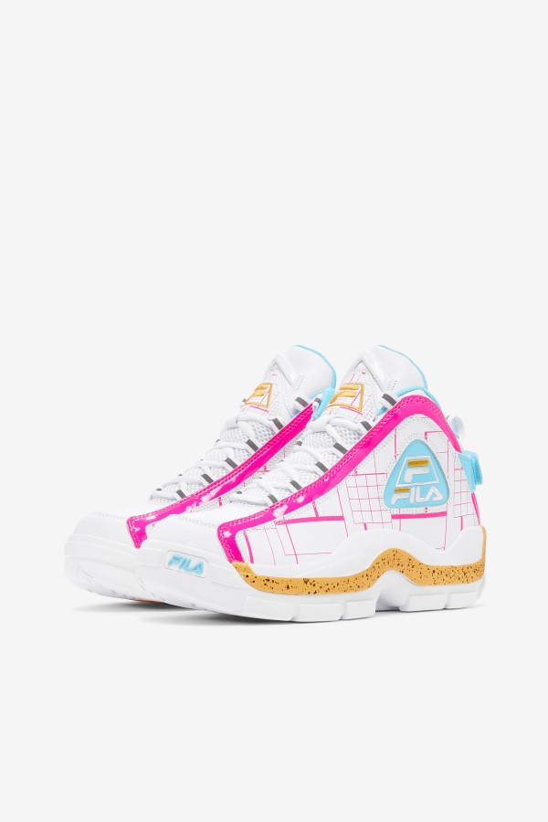 White/Pink Glo/Lemon Fila Women\'s Grant Hill 2