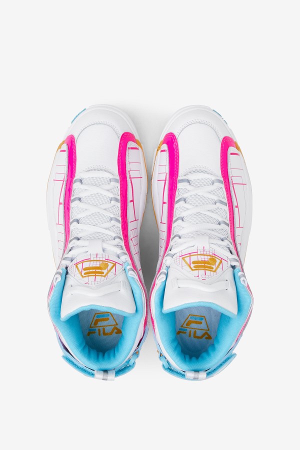 White/Pink Glo/Lemon Fila Women\'s Grant Hill 2