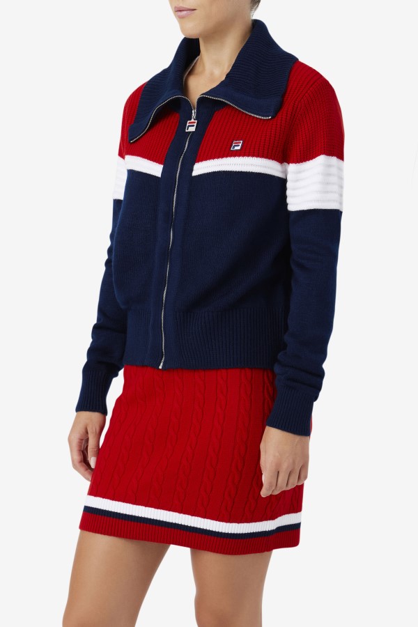 Navy/Red/White Fila Jill Cardigan