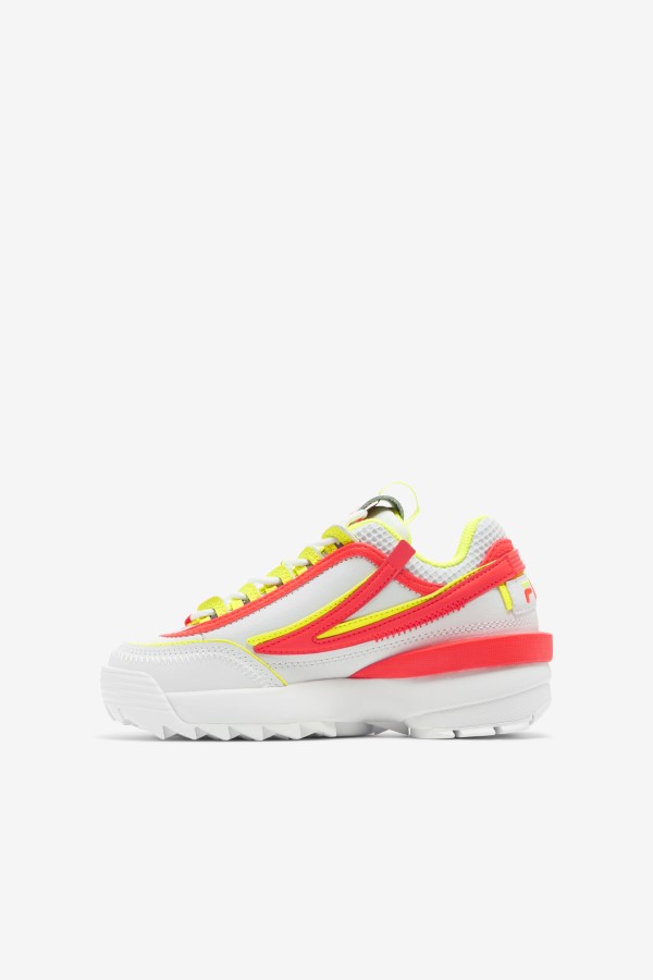 Fila White/Fiery Coral/Yellow Little Kids\' Disruptor 2 Exp