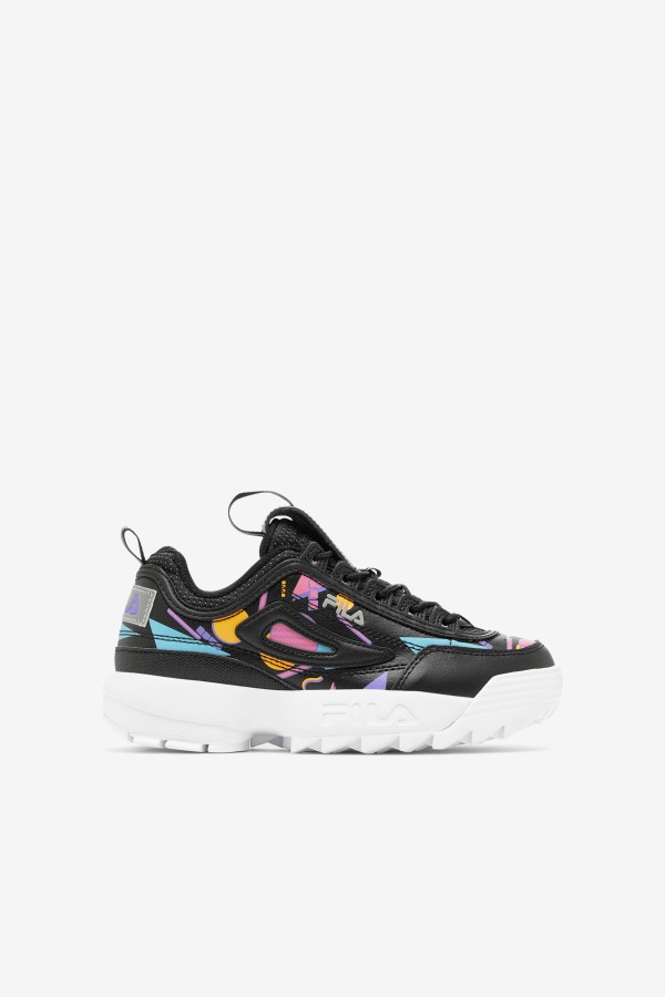 Black/Bubblegum/White Fila Little Kids' Disruptor 2 Premium