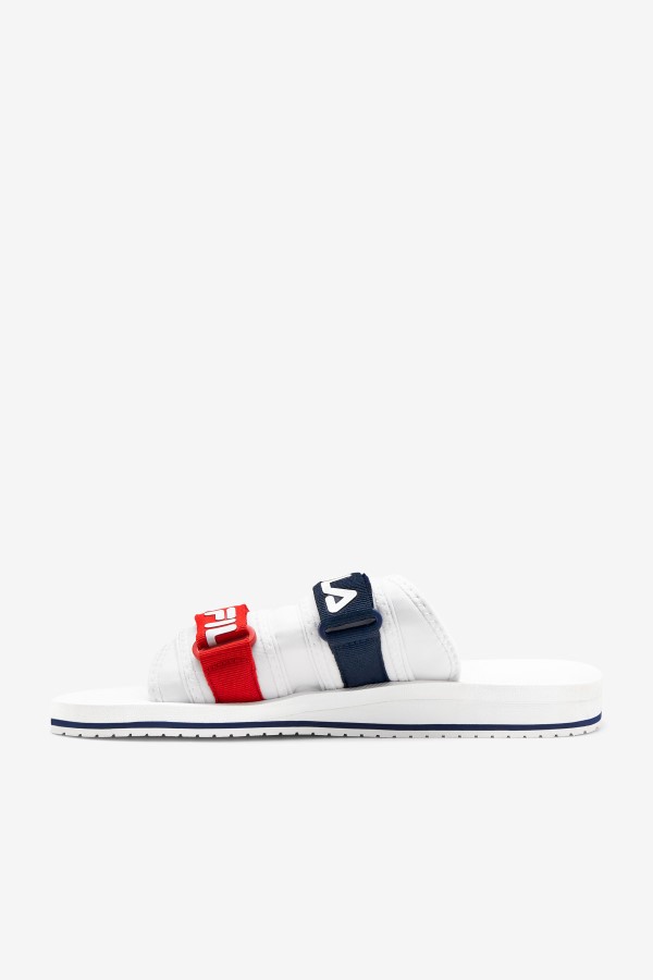 White/Navy/Red Fila Men\'s utility silde