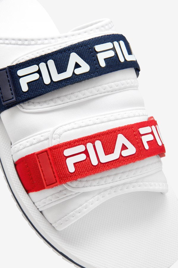 White/Navy/Red Fila Men\'s utility silde