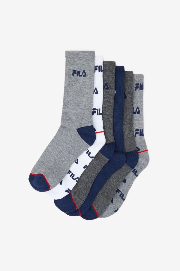 Ltgreyhth Kids\' Crew Sock 6-Pack Fila