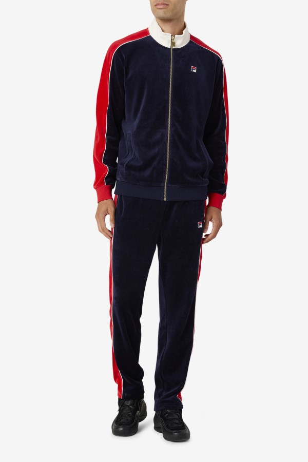 Peacoat/Gardenia/Red Fila Cima Velour Pant
