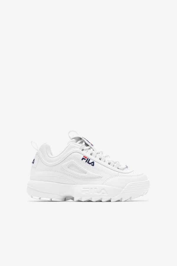 White/Peacoat/Red Kids' Disruptor 2 Fila