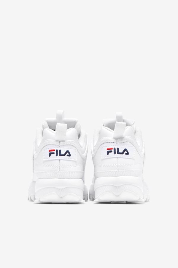 White/Peacoat/Red Kids\' Disruptor 2 Fila