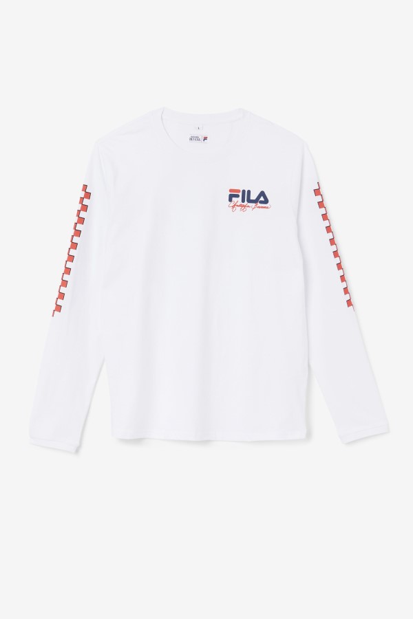 Fila White Bevans Park Long Sleeve Tee