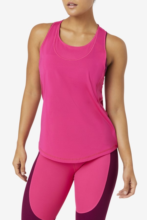 Fila Brtpink Uplift Textured Racerback Tank Top