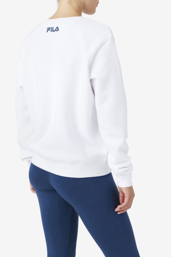 White/Ocean/Yellow Fila Araceli Crewneck
