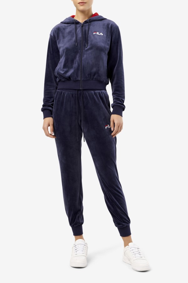 Navy Zura Velour Jogger Fila