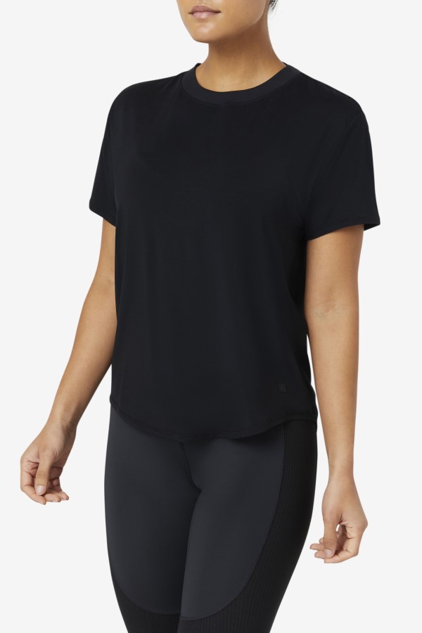 Fila Fi-Lux Black Short Sleeve Top