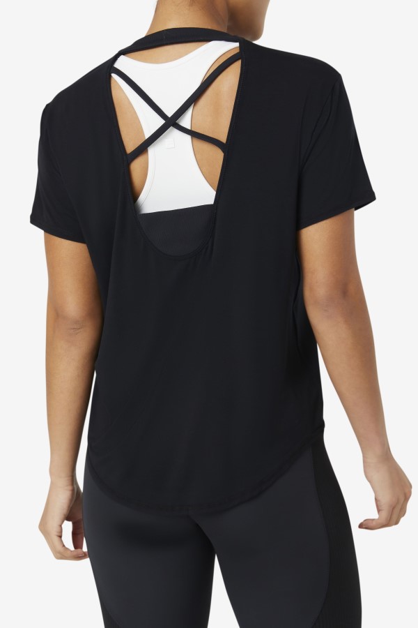 Fila Fi-Lux Black Short Sleeve Top